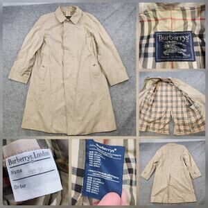 Vintage Burberrys Trench Coat Mens 52 Large Beige England Cotton 90s Jacket